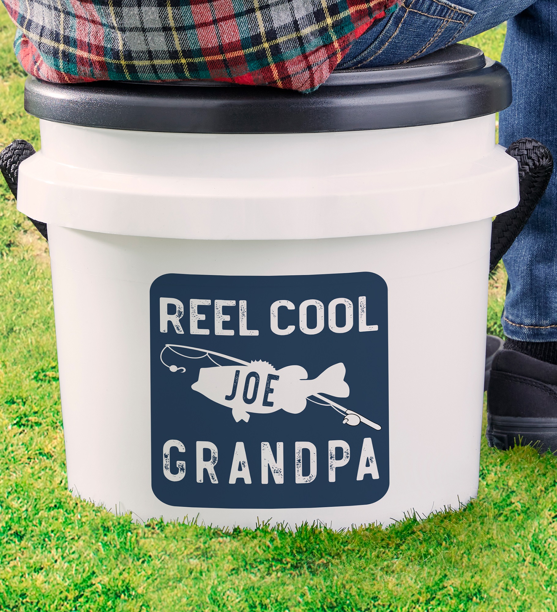 Reel Cool Dad Personalized Fishing Bucket Seat